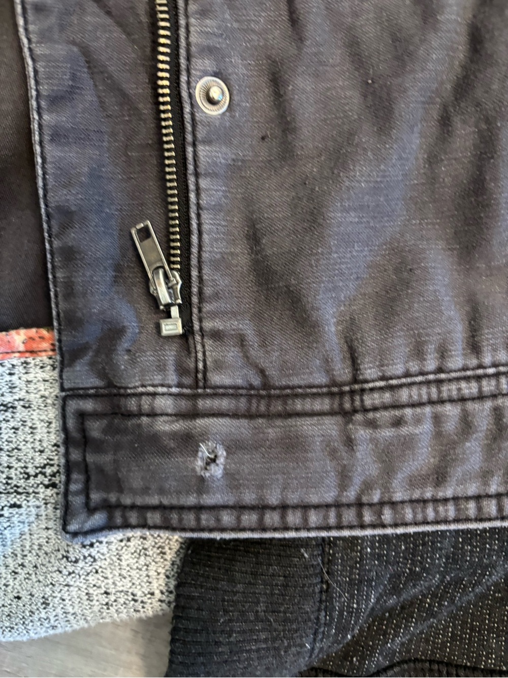 Free People Hooded Utility Jacket Sweater Mix Media Gray S - Picture 10 of 16